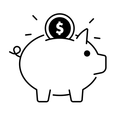 Piggy bank with a dollar coin, symbolizing savings for local painter employment.