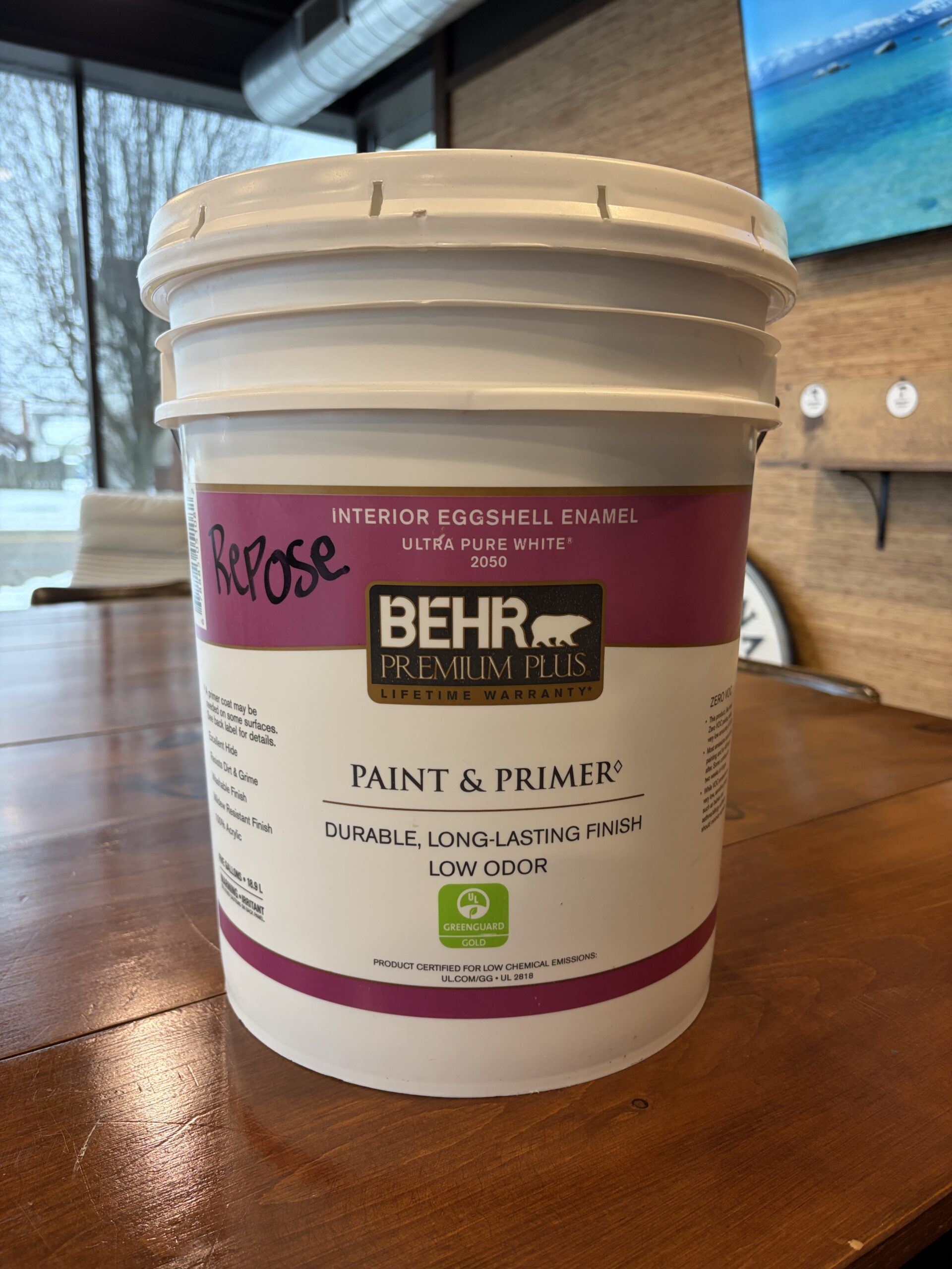 Behr Premium Plus Eggshell - 5 Gallons - SW7015 Repose Gray