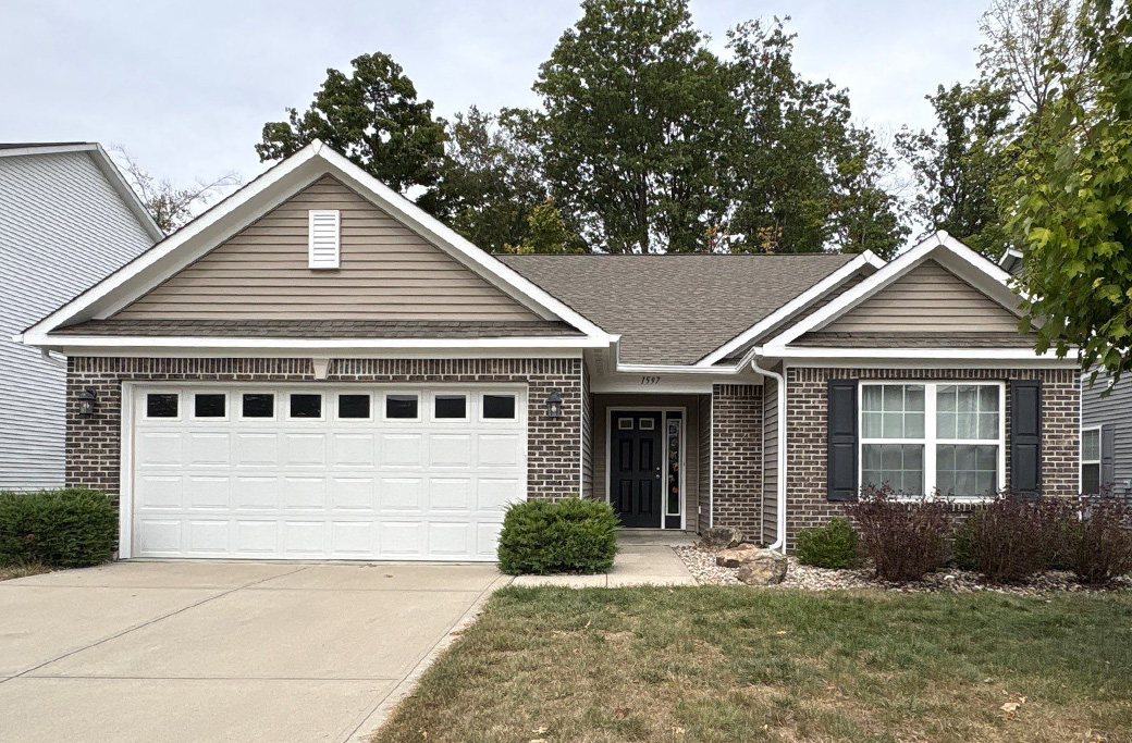 Freshly painted ranch-style home exterior in Indiana