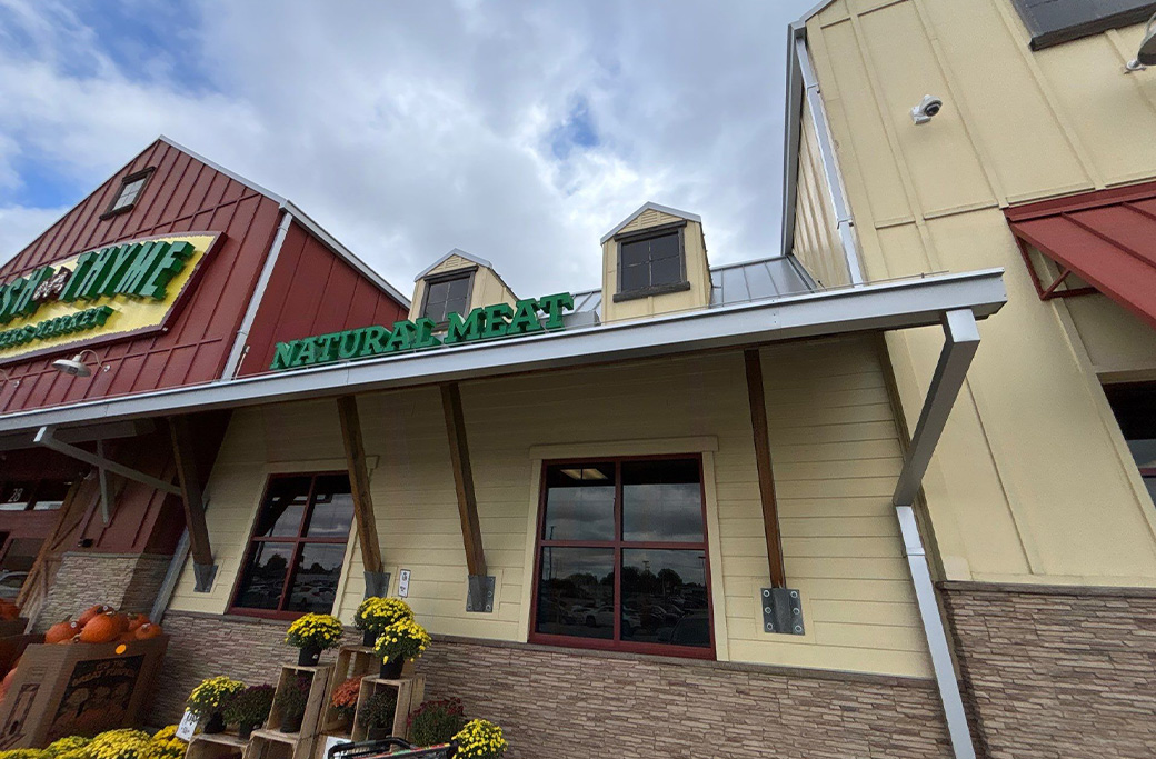 Commercial building exterior refreshed with professional painting services in Indiana