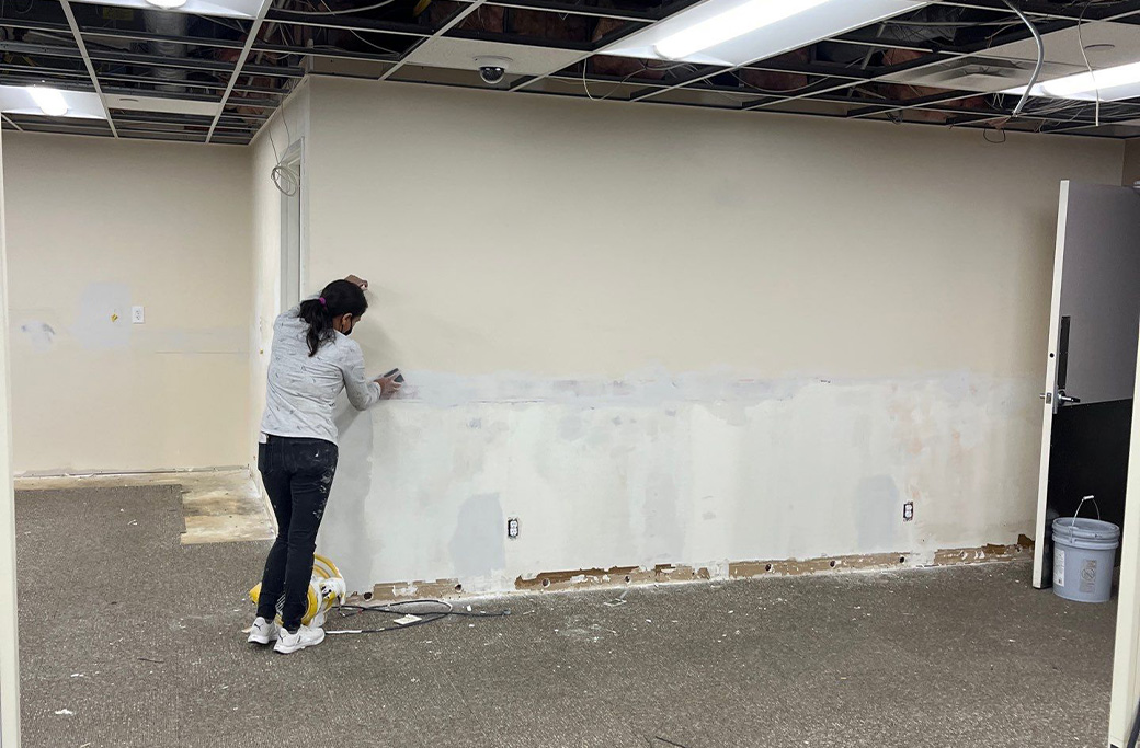 Indiana Painting Company team completing a commercial painting project