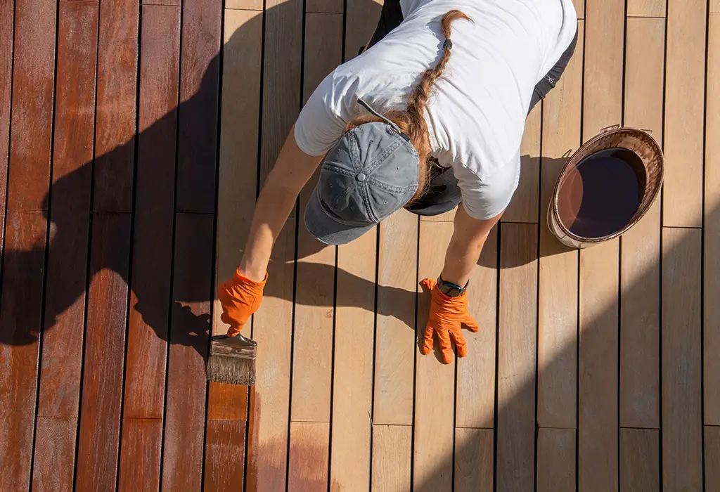 Stained wood deck